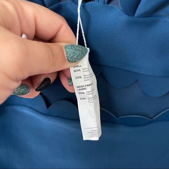 CUPSHE blue mesh v-neck monokini Sz M NWOT - Picture 9 of 10